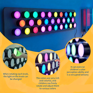 Panel <span class=keywords><strong>de</strong></span> Pared Interactivo con Perilla Giratoria <span class=keywords><strong>de</strong></span> <span class=keywords><strong>Luz</strong></span> LED, Tablero Sensorial Táctil para el Desarrollo Sensorial y Entrenamiento <span class=keywords><strong>de</strong></span> Habilidades Motoras - Product Image 6