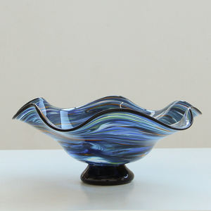 Vente en gros <span class=keywords><strong>de</strong></span> bols à fruits en verre sodocalcique artisanal, design ondulé, plateau <span class=keywords><strong>de</strong></span> service, décoration moderne pour la maison, cadeau <span class=keywords><strong>de</strong></span> mariage multifonctionnel, personnalisé - Product Image 1