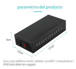 Multi USB de 12 puertos Cargadores universales rápidos para teléfonos móviles Batería de viaje portátil de la UE Adaptador están - Product Image 5