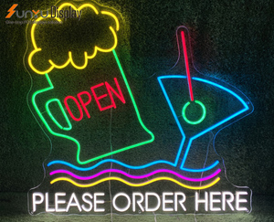 カスタム屋外/屋内アクリルLEDライト広告看板、無料デザイン、オープンネオンサイン、店舗装飾に最適なネオンサイン - Product Image 4