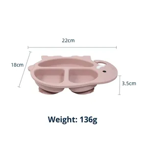 Juego de Platos de Silicona con Ventosa, Libre de BPA, con Diseño de Animales, para Bebés y Niños Pequeños, para la Alimentación y el Destete - Product Image 4