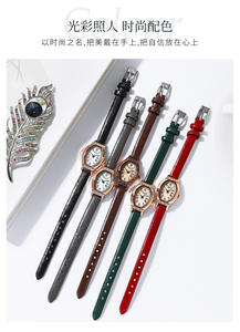 Montre à quartz rétro pour femme, boîtier cylindrique, style littéraire, chiffres romains vieillis, pour étudiante, cadeau de Noël - Product Image 4