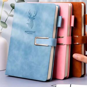 Note Book A5 Diary Soft Customizable Leather <b>Journal</b> Hardcover <b>Planner</b> Lined PU Cover Thread Sewing Bound Custom Logo - Product Image 3