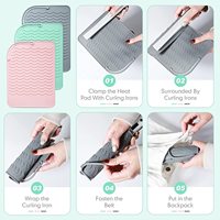 Tapis en silicone résistant à la chaleur, antidérapant, protecteur pour fer à boucler, lisseur et outils de coiffure
