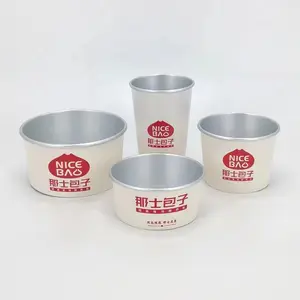 ייצור נייר כוס מרק קערת עם שקוף PP מכסה עבור סלט מטוגן אטריות אורז