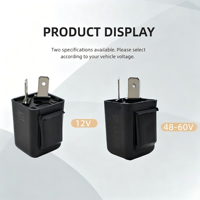 Relais de clignotant et de sonnette à 2 broches 12V 48-60V pour vélo électrique, tricycle, clignotant