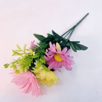 Bunga Gerbera Buatan Sutra Besar Langsung dari Pabrik, Buket Bunga untuk Pemakaman dan Peringatan, Bunga Buatan Grosir