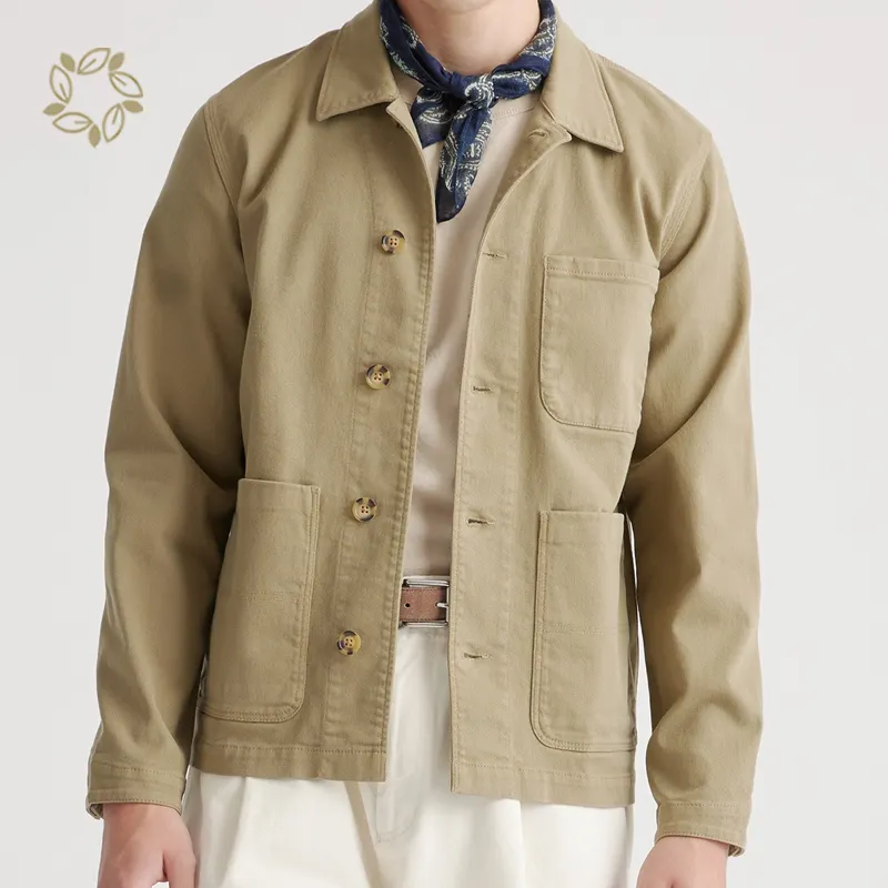 Erkekler için organik rahat ceket özelleştirmek erkek yaz ceket organik pamuk gömlek ceket sürdürülebilir rahat erkek ceket üst