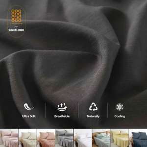 ملاءات سرير متينة من مزيج الخيزران الطبيعي والرايون والقطن والكتان، مقاس كوين، 4 قطع مع شهادة أوكو-تكس للنائمين الذين يشعرون بالحرارة - Product Image 5