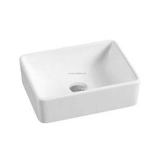 Vasque de salle de bain en céramique blanche au design moderne, lavabo artistique - Product Image 2