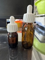 Flacon compte-gouttes en verre ambré de 30 ml et 60 ml avec pipette en verre PP 28/410 pour huiles essentielles et médicaments