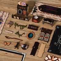 Nouveau Style bricolage en bois maison de poupée Miniatures maison de poupée à la main 3D Puzzle en bois Miniature maison Kit pour la décoration de librairie