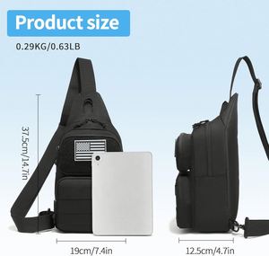 Factory Black <b>Medium</b> Tactical Sling Bag Sport Outdoor <b>Backpack</b> Zipper Closure Polyester Lining Stylish Fashion Design - Product Image 5