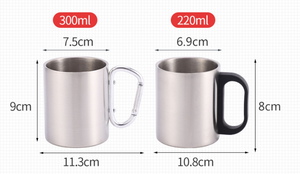 <span class=keywords><strong>Mug</strong></span> à <span class=keywords><strong>mousqueton</strong></span> 220 ml en gros, tasse à café isotherme en acier inoxydable à double paroi, gobelets de camping <span class=keywords><strong>avec</strong></span> <span class=keywords><strong>mousqueton</strong></span> - Product Image 2