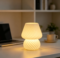 Lampe de table en verre à brancher, lampe vintage en forme de champignon, lampe de chevet pour chambre à coucher, lampe de nuit pour l'étude
