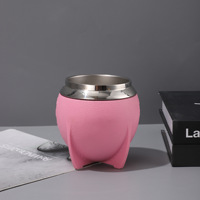 Tasse à maté en acier inoxydable sous vide de 280 ml (10 oz) avec coussinet en cuir et bombilla, réutilisable, pour vente en gros (RTS)
