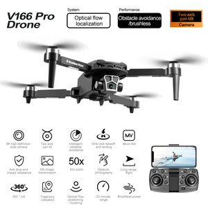 Dron V166 de Fotografía Aérea con Gimbal de Doble Eje de Alta Definición, Aeronave Teledirigida, Quadcopter con Motores sin Escobillas - Product Image 3