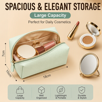 Pochette de maquillage en PU vert menthe de luxe, élégante et professionnelle, pochettes cosmétiques professionnelles, pochette de voyage, vente en gros