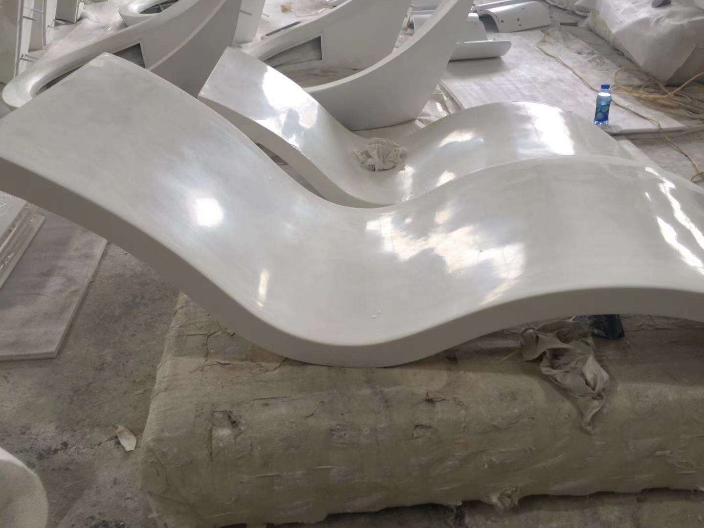 Matt White pool chair   in water