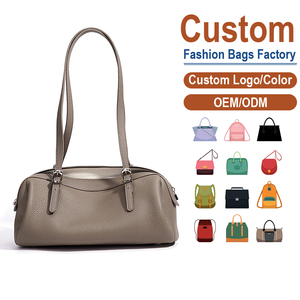 Genuine Leather Bowling <b>Shoulder</b> <b>Bag</b>, Adjustable <b>Straps</b>, OEM/ODM Custom Factory, Retro-Inspired Women's Purse - Product Image 1
