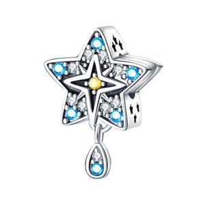 Colgante de circonita con diseño de <span class=keywords><strong>estrella</strong></span>, luna y reloj de arena para <span class=keywords><strong>tarot</strong></span>, accesorios DIY para joyería con cuentas, pulsera plateada estilo punk para niños - Product Image 5