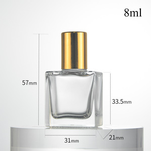 <span class=keywords><strong>8ml</strong></span> 10ml 15ml vuông rõ ràng kính thép không gỉ con lăn bóng mỹ phẩm nước hoa tinh dầu cuộn trên chai với nắp nhôm - Product Image 2