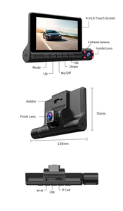 Cho BMW 3 Máy ảnh ống kính xe Dash Cam FHD 1080P 4 inch cảm ứng Xe DVR Ghi Video tầm nhìn ban đêm 24 giờ đậu xe Màn hình Dashcam - Product Image 3