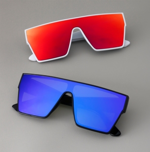 Finewell 21041 Unisex Fashion Trend <b>Square</b> Oversized <b>Sunglasses</b> 2024 Vintage Purple UV400 Mirror - Product Image 2