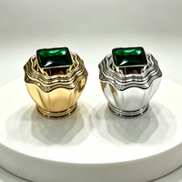 Tapa de Perfume de Lujo de Zamak con Incrustaciones de Diamantes de Imitación Verdes FEA15, Tapa de Botella de Vidrio, Logotipo Personalizado, Empaque de Fragancia de Alta Gama, Venta al Por Mayor