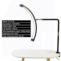 NOUVEAU Lampe de table LED UV demi-lune 25 pouces pour photographie d'ongles avec tube d'extension pour lampe de table à ongles et cils