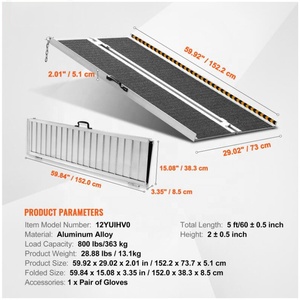 <span class=keywords><strong>Rampe</strong></span> pliante légère en aluminium d'<span class=keywords><strong>occasion</strong></span> pour <span class=keywords><strong>fauteuil</strong></span> <span class=keywords><strong>roulant</strong></span>, 182 cm, capacité de charge 363 kg, antidérapante, inclinaison personnalisable (1045), carborundum, garantie 1 an - Product Image 1