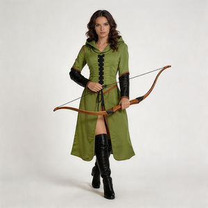 Tauriel Cosplay <b>Costume</b> Women Green Hooded Dress <b>Adult</b> <b>Princess</b> Role Play Outfit Full Set - Product Image 4