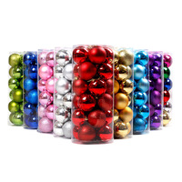 24 pièces de boules de Noël en plastique, baril de boules de Noël, pendentif pour arbre de Noël