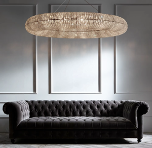 โซฟาผ้ากำมะหยี่สีขาวดำสไตล์หรูหราในร่มสไตล์คลาสสิกเชสเตอร์ฟิลด์สีขาว - Product Image 4