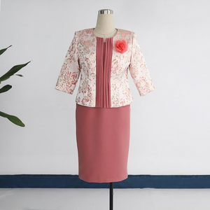 Formal Dresses Suit Two-Piece Customized Plus Size Anti-wrinkle Floral Pattern Painted Decoration <b>Women's</b> Church Business Dress - Product Image 1