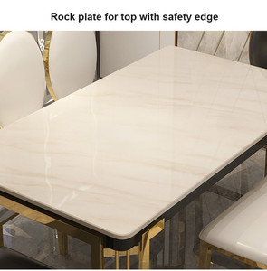 Bộ Bàn Ăn Bằng Đá Cẩm Thạch Lớn Sang Trọng Bàn Ăn 8 Chỗ Ngồi Bàn Ăn Hiện Đại - Product Image 4