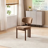 Silla de Comedor Moderna OKAY Tapizada en Terciopelo con Patas de Madera para Hogar y Restaurante, Venta al Por Mayor