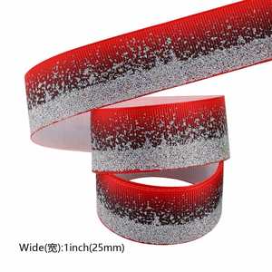 New Arrival Luxury 2.5cm Gradient <b>Glitter</b> Grosgrain Ribbon for Gift Wrapping 5 Yards/Roll - Product Image 2