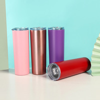 Gobelet isotherme en acier inoxydable GC 20 oz pour sublimation, tasse de bureau, thermos à isolation sous vide