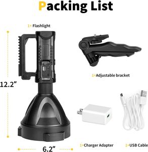 Lampe torche personnalisée super lumineuse longue portée rechargeable par USB 8000mAh, lampe torche ABS étanche IPX65 avec base magnétique 200M - Product Image 5