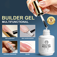 Gel Constructeur 12 Couleurs pour Extension Rapide des Ongles, Sans Capsules Nécessaires, Vernis à Ongles Professionnel, Gel Constructeur Liquide BIAB 15ml