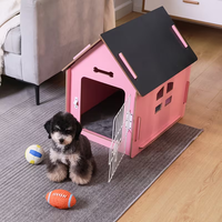 Maison pour chien en bois naturel, pour extérieur et intérieur, amovible, facile à installer.