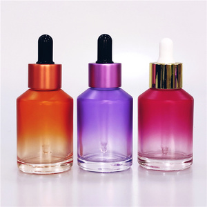 Flacon compte gouttes en verre, bleu, mat givré, orange, transparent, noir et vert, à épaule, sérum 15ml, 30 ml, 60ml, 100ml, 120ml, 2 pièces - Product Image 1