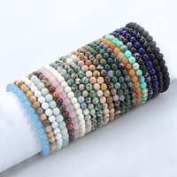 Pulsera de Piedras Preciosas Naturales de 6mm 8mm 10mm con Cuentas Redondas de Diseño de Amor y Energía Sanadora para Hombres, Chicas y Mujeres