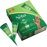 Cônes de henné jetables Neha Herbals, henné naturel, facile à utiliser, tatouage temporaire, encre pour l'art corporel, longue durée, 10g en boîte, modèle MCY
