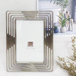 Marco de foto de escritorio de boda elegante, decoración para el hogar, flotante, de Metal y vidrio dorado, Funia - Product Image 2