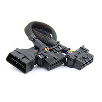 Cable de extensión OBD2 LT012 de 16 pines, macho a doble hembra, cable divisor de diagnóstico OBD2, herramientas de diagnóstico