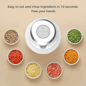 Hachoir à ail et oignon rechargeable par USB, sans BPA, <span class=keywords><strong>coupe</strong></span>-légumes domestique facile, commande par bouton-poussoir, mixeur portable à piles - Product Image 2