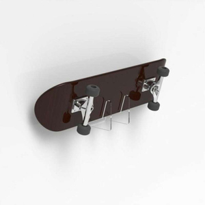 Duvara Monte Edilen Şeffaf Akrilik Kaykay Sergi Standı Tekli Kaykay Tahtası Askısı Duvar Tutucu Snowboard Longboard için - Product Image 2