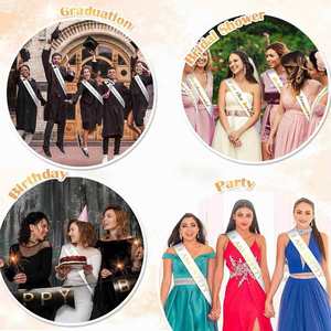 Cinturón de Etiqueta Personalizado para Fiesta de Cumpleaños o Boda, Diseño de Reina Fabulosa, Correa Digital en Oro Rosa, Suave y Romántica, Artículo Promocional para Fiestas - Product Image 5